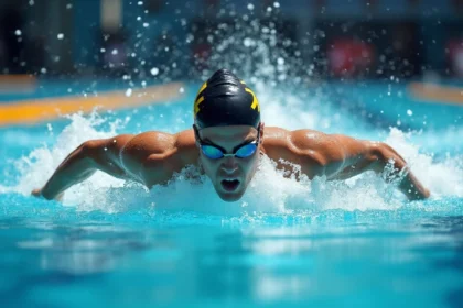 Séance d'aquabike en piscine avec des participants motivés