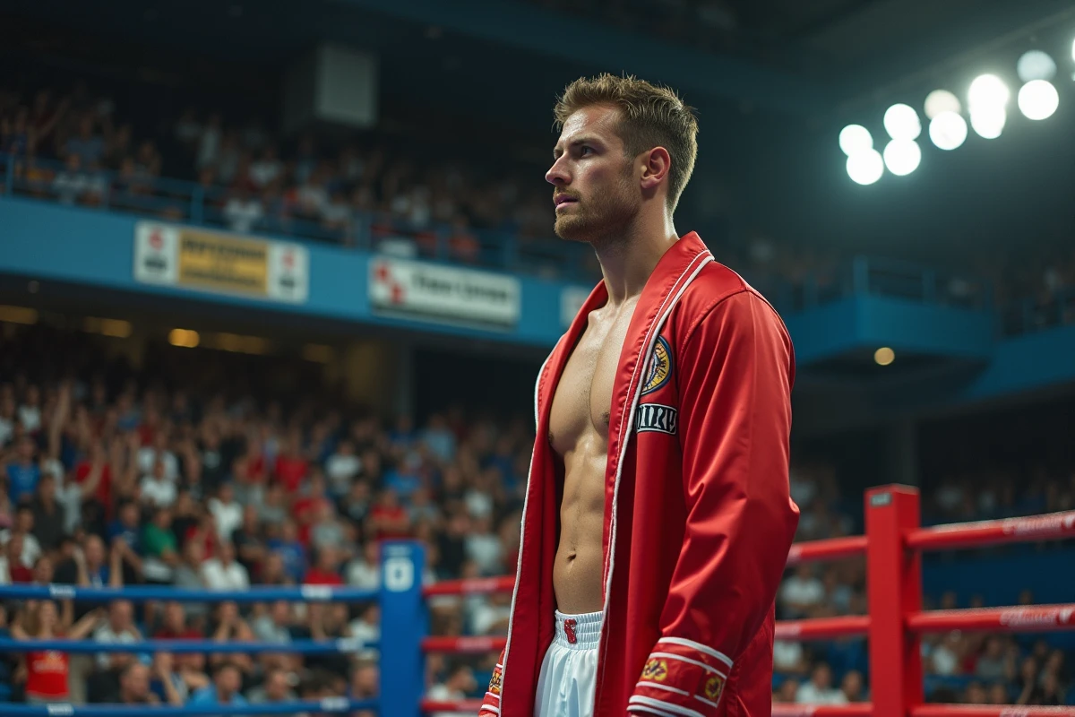 Boxeur en tenue de sport dans un ring de boxe
