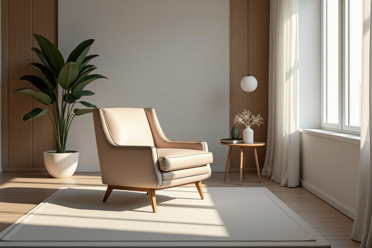 Chaise élégante dans un salon moderne et lumineux