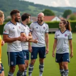 Groupe d'adultes jouant au football en Vendée