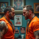 Deux hommes en lutte dans un bureau à la maison