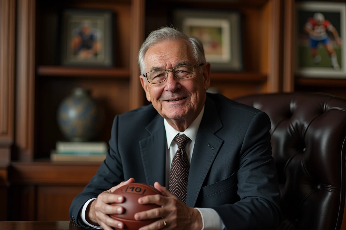 Homme en costume assis avec ballon vintage