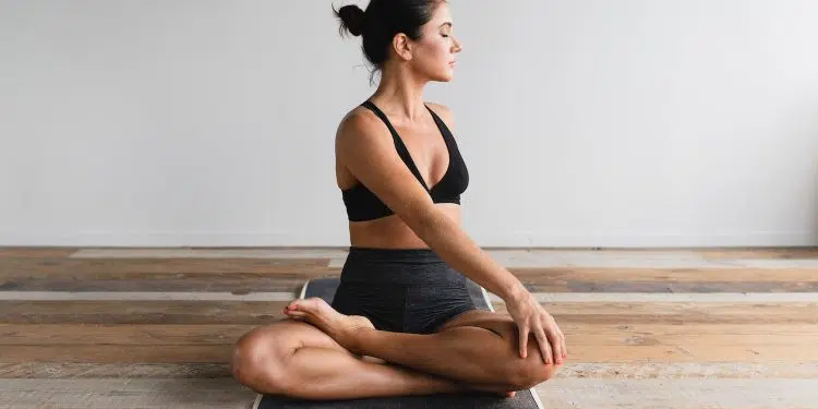 woman performing yoga